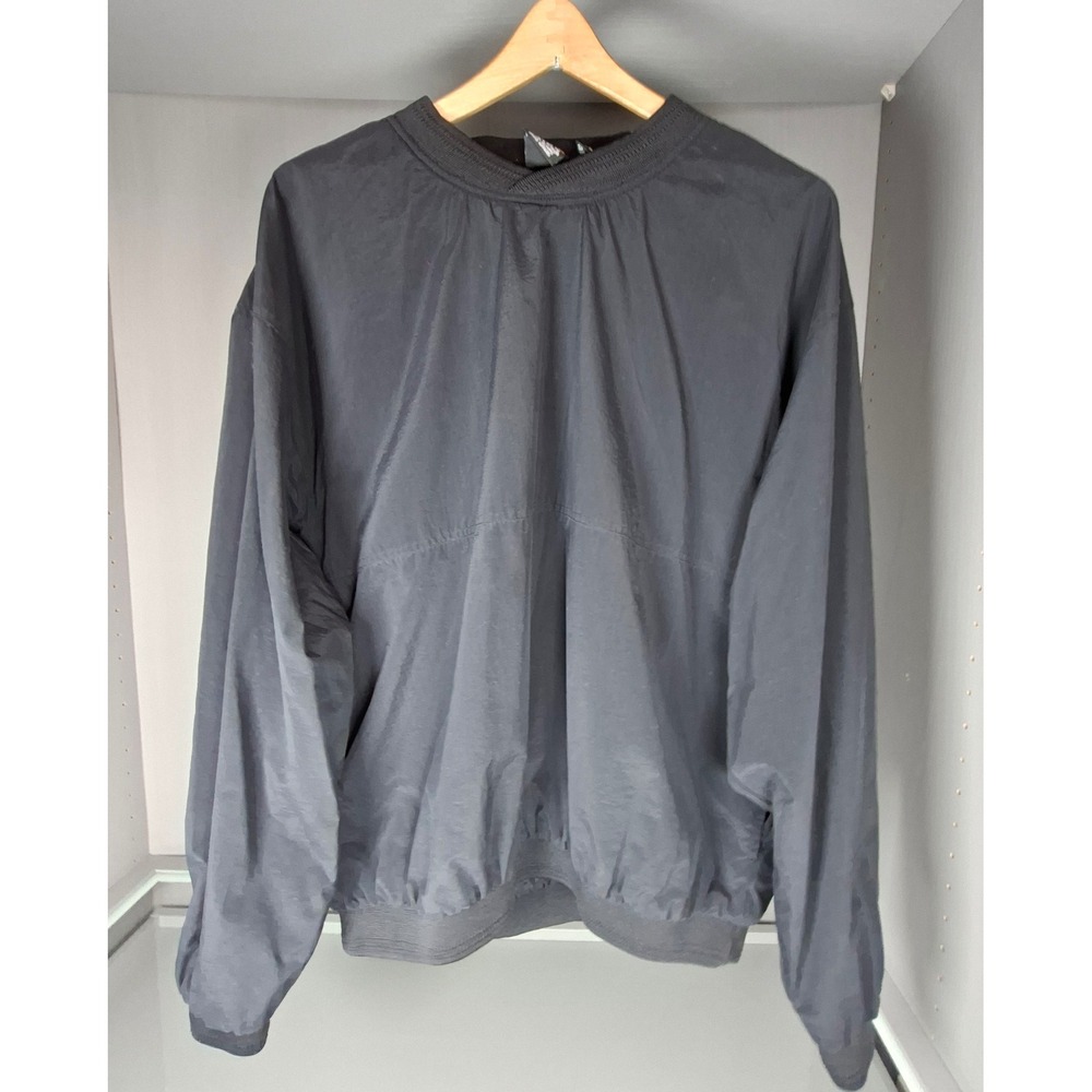 Vintage 90s USA Olympic JCPenney V Neck Windbreaker Jacket Mens L Black Nylon